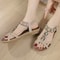 Bohemia Style Womens Gemstone Sandals Low Heel Beach Sandals For Women Comfortable Summer Sandal Sh 0