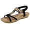 Bohemia Style Womens Gemstone Sandals Low Heel Beach Sandals For Women Comfortable Summer Sandal Sh 6