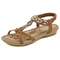 Bohemia Style Womens Gemstone Sandals Low Heel Beach Sandals For Women Comfortable Summer Sandal Sh 8