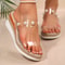 Trendy Womens Sandals Fashion PVC Wedge Heels Stylish Heeled Sandals Summer Footwear For Women 0