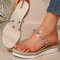 Trendy Womens Sandals Fashion PVC Wedge Heels Stylish Heeled Sandals Summer Footwear For Women 7