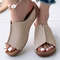Womens Summer Sandals New Soft Heeled Slippers Wedge Heels Low Platform Shoes For Women 8