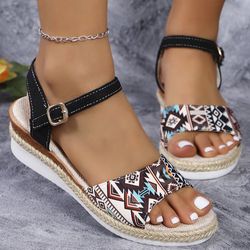 womens wedge heels sandals, elegant block heel summer shoes for women, stylish heeled footwear
