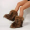 Fashion Luxury Women Faux Fur Boots, Warm Fluffy Mid Calf Snow Boots, Plush Winter Furry Boots for Comfort & Style