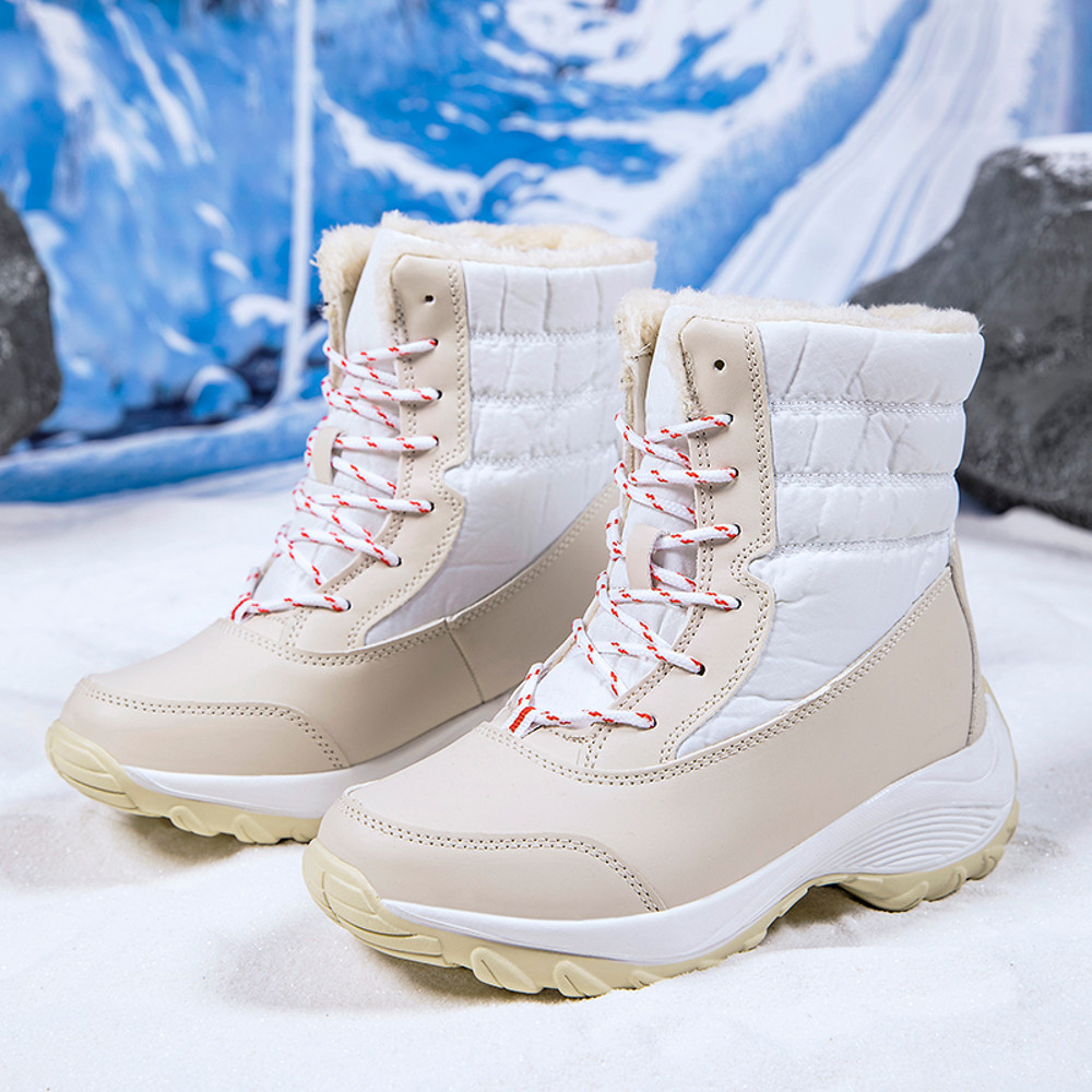 Warm Fur Womens Boots Snow Platform Shoes Lightweight Ankle Winter Boots For Women Cozy Stylish  Du 0