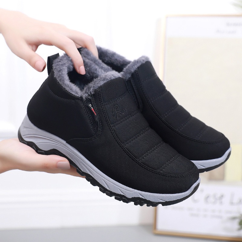 Waterproof Womens Boots, Slip On Winter Snow Shoes with Plush Lining, Casual Ankle Botas for Women