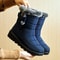 Waterproof Winter Boots For Women Long Plush Faux Fur Snow Boots Warm Cotton Platform Shoes For St 5