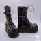 Trendy Autumn Women Boots Buckle Wedges Platform Combat Boots Punk Goth Street Style Round Toe Boot 4