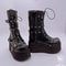 Trendy Autumn Women Boots Buckle Wedges Platform Combat Boots Punk Goth Street Style Round Toe Boot 4