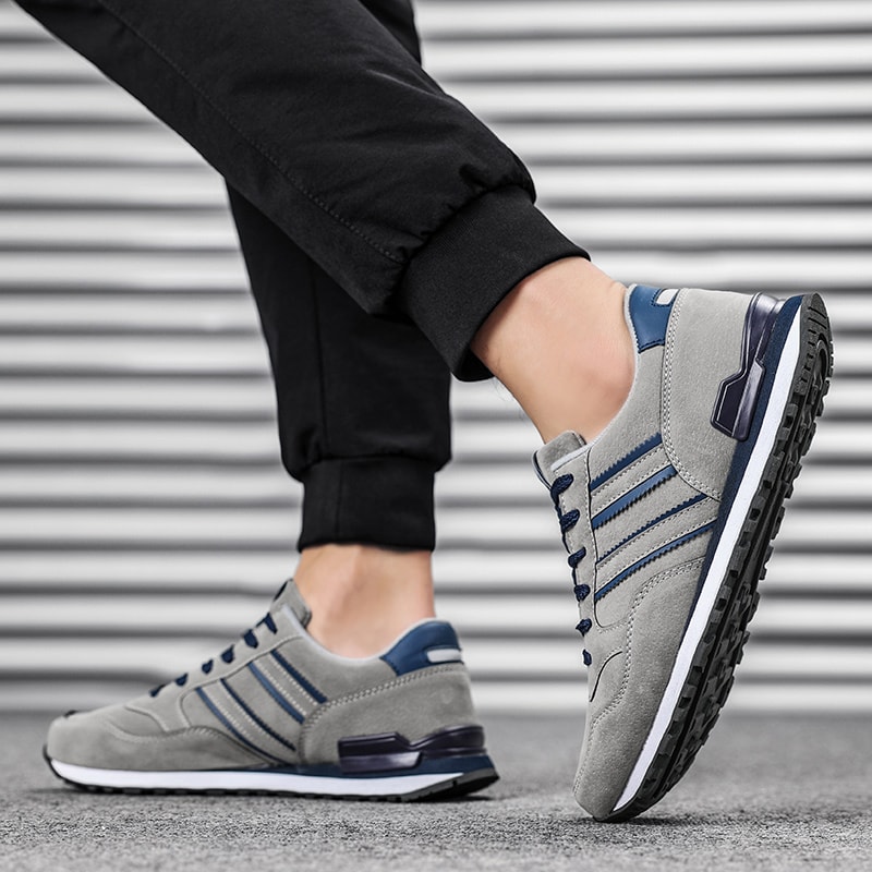 Mens Artificial Leather Casual Shoes Breathable LaceUp Spring Flats Light Outdoor Sneakers For Eve 3