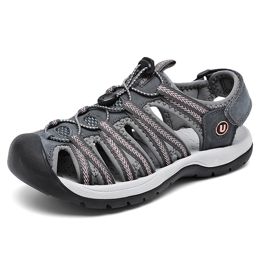 Womens Summer Genuine Leather Wedge Sandals Fashionable Breathable Casual Shoes For Beach Outdoor 0