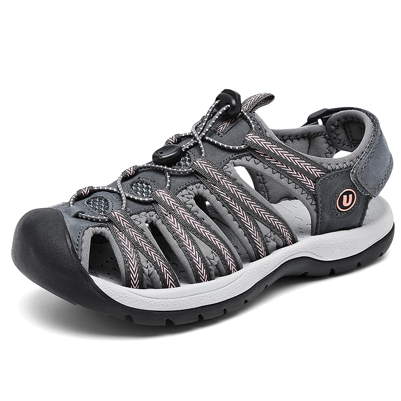 Womens Summer Genuine Leather Wedge Sandals Fashionable Breathable Casual Shoes For Beach Outdoor 0