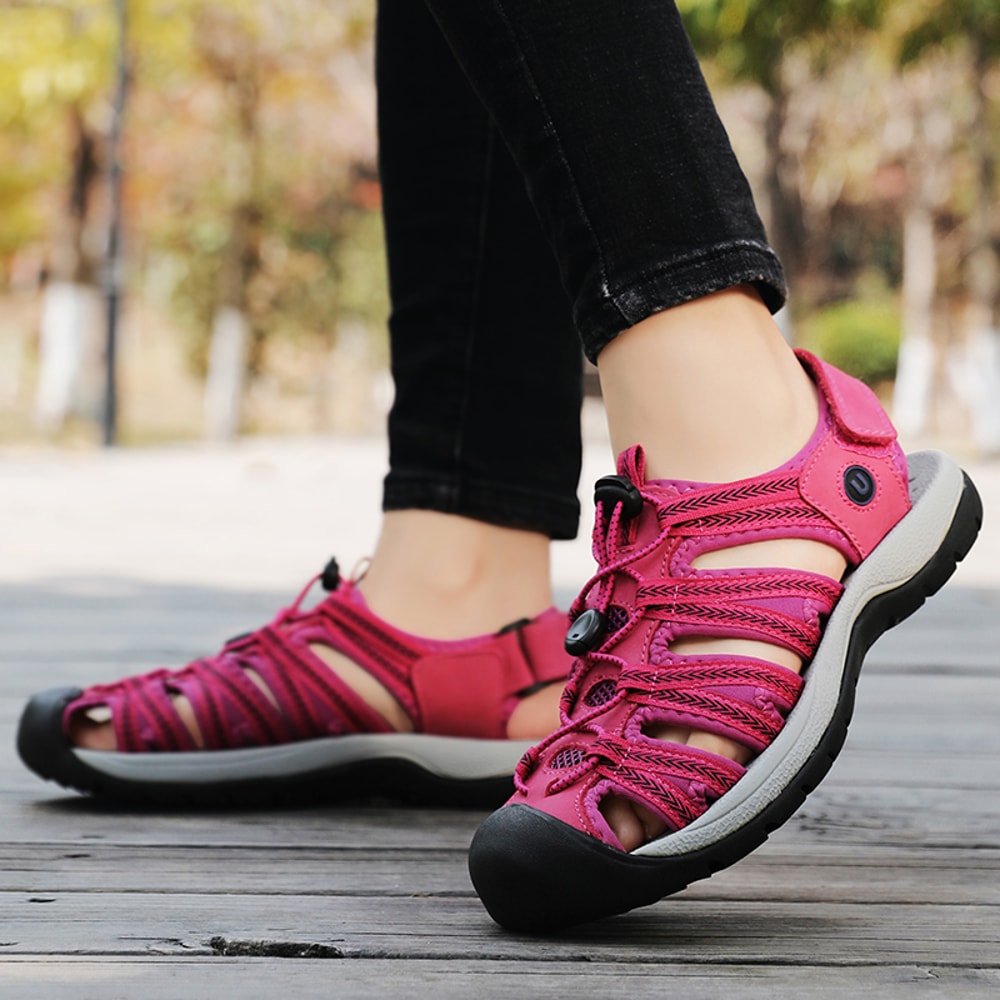 Womens Summer Genuine Leather Wedge Sandals Fashionable Breathable Casual Shoes For Beach Outdoor 5