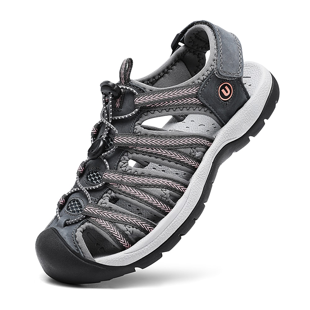 Womens Summer Genuine Leather Wedge Sandals Fashionable Breathable Casual Shoes For Beach Outdoor 7