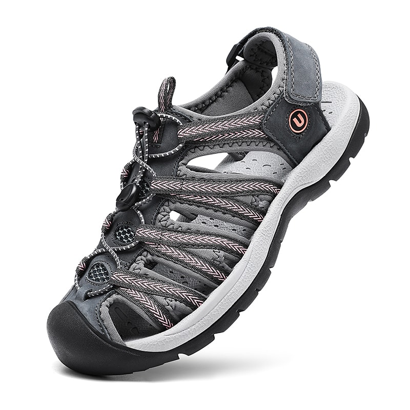 Womens Summer Genuine Leather Wedge Sandals Fashionable Breathable Casual Shoes For Beach Outdoor 7