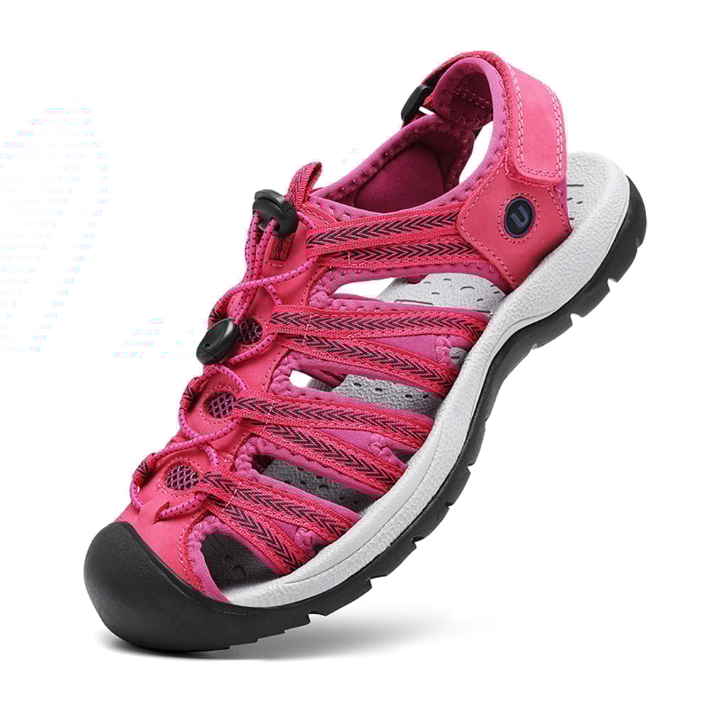 Womens Summer Genuine Leather Wedge Sandals Fashionable Breathable Casual Shoes For Beach Outdoor 9