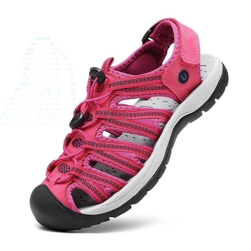 Womens Summer Genuine Leather Wedge Sandals Fashionable Breathable Casual Shoes For Beach Outdoor 9