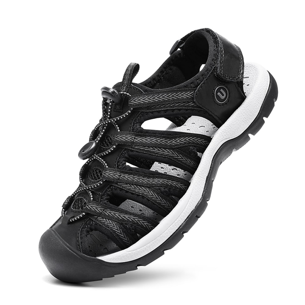 Womens Summer Genuine Leather Wedge Sandals Fashionable Breathable Casual Shoes For Beach Outdoor 8