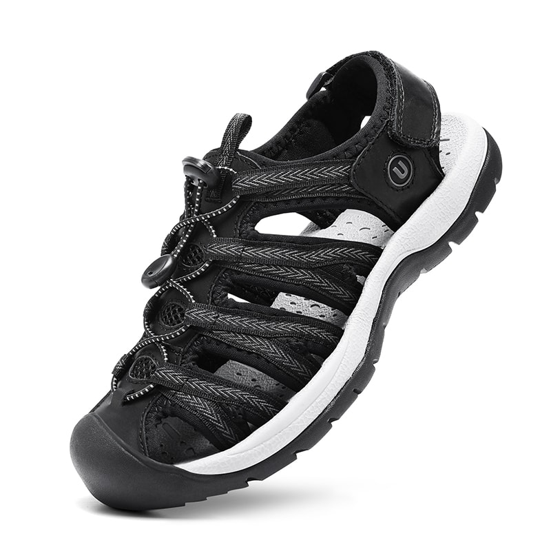 Womens Summer Genuine Leather Wedge Sandals Fashionable Breathable Casual Shoes For Beach Outdoor 8