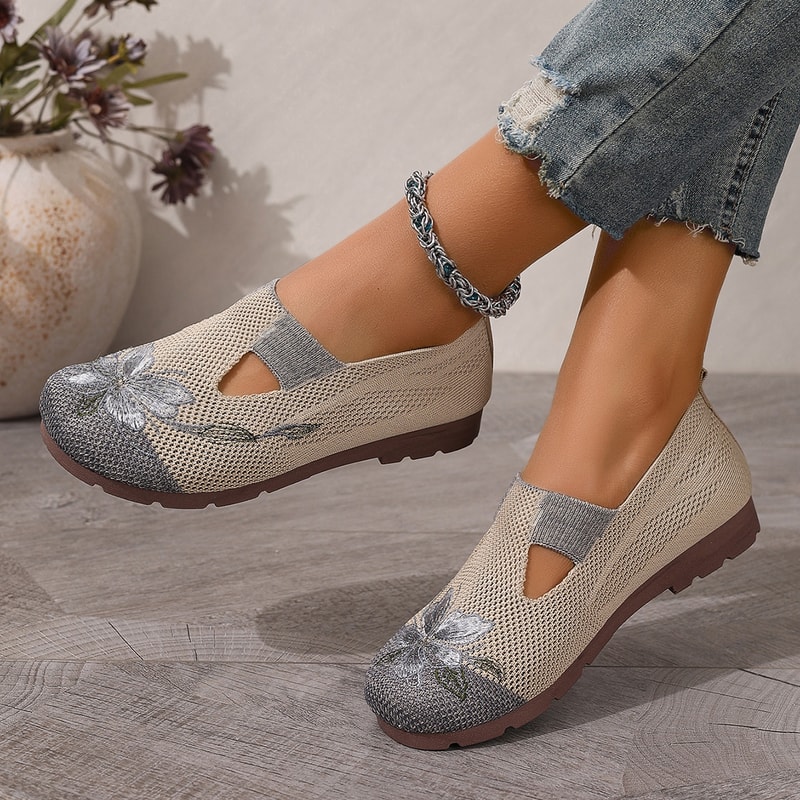 New Womens Summer Casual Shoes Lightweight Breathable Embroidered Flat Shoes With Soft NonSlip Sole 4