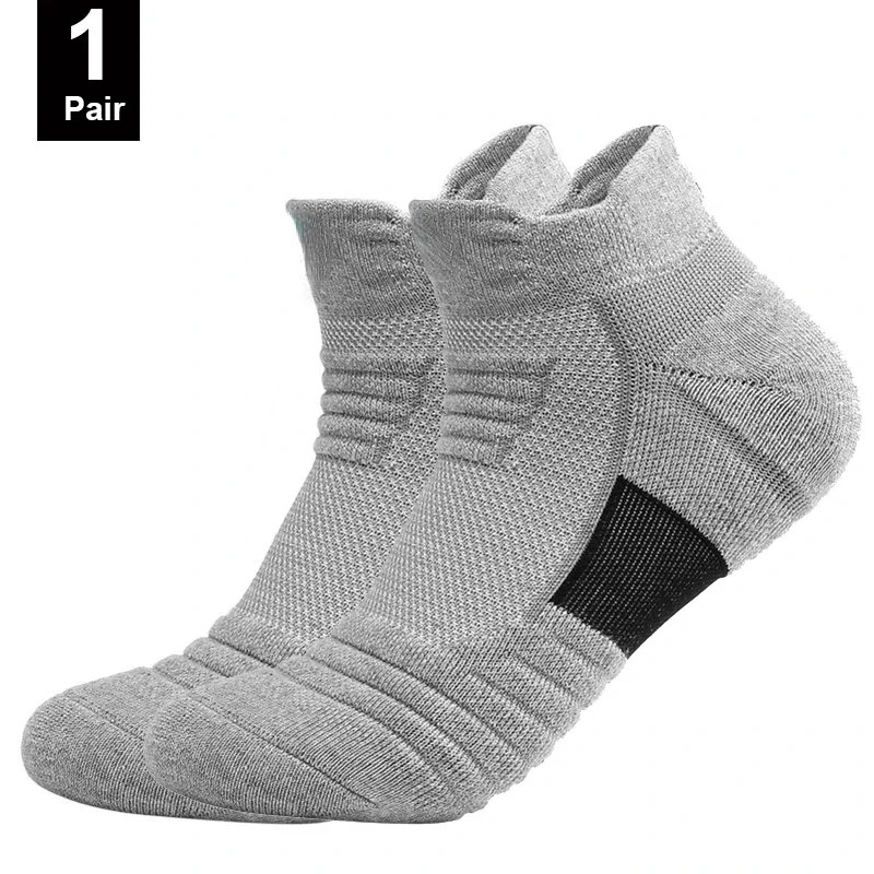 Sports Running And Basketball Socks New Fitness Flight Short Tube Design With Towel Bottom Solid Bl 0