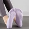Womens Five-Finger Yoga Socks, Breathable Backless Pilates Socks with Anti-Slip Silicone Sole