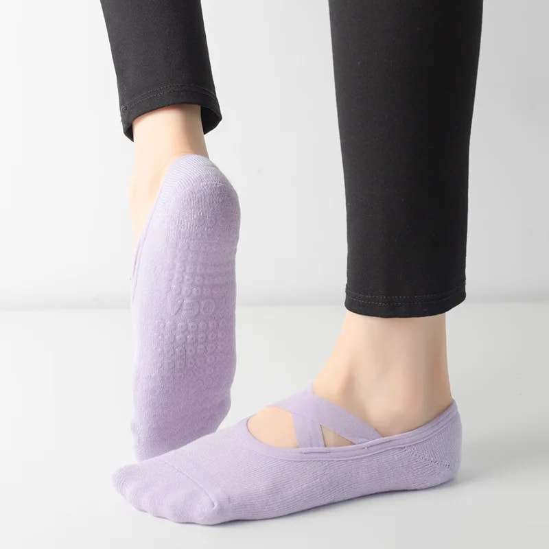 Professional Non-Slip Pilates Socks, Large Size Backless Breathable Yoga Socks for Women