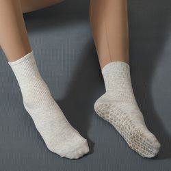 breathable cotton yoga socks for women, silicone non-slip pilates & fitness floor socks, professional comfort fit