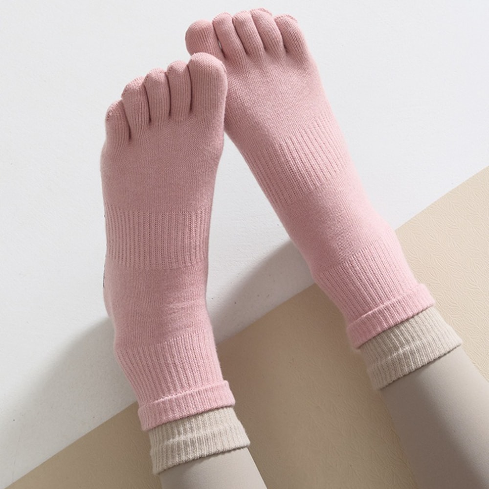 Professional Five Toes Yoga Socks Womens Breathable NonSlip Cotton Pilates Workout Socks 5