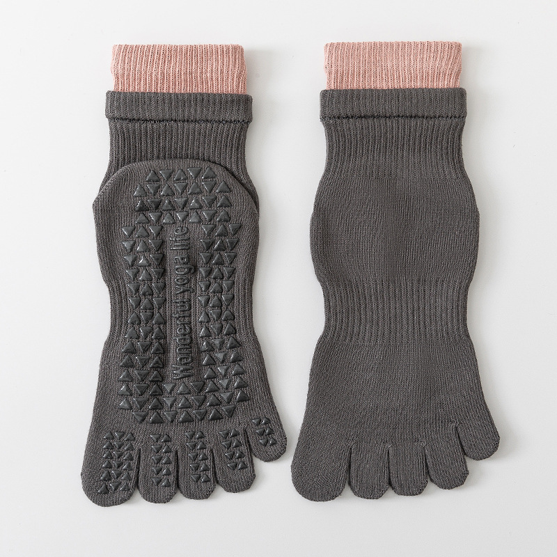 Professional Five Toes Yoga Socks Womens Breathable NonSlip Cotton Pilates Workout Socks 7