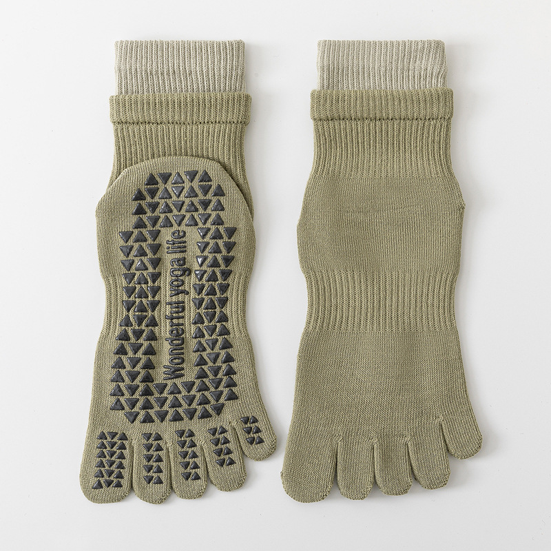 Professional Five Toes Yoga Socks Womens Breathable NonSlip Cotton Pilates Workout Socks 9