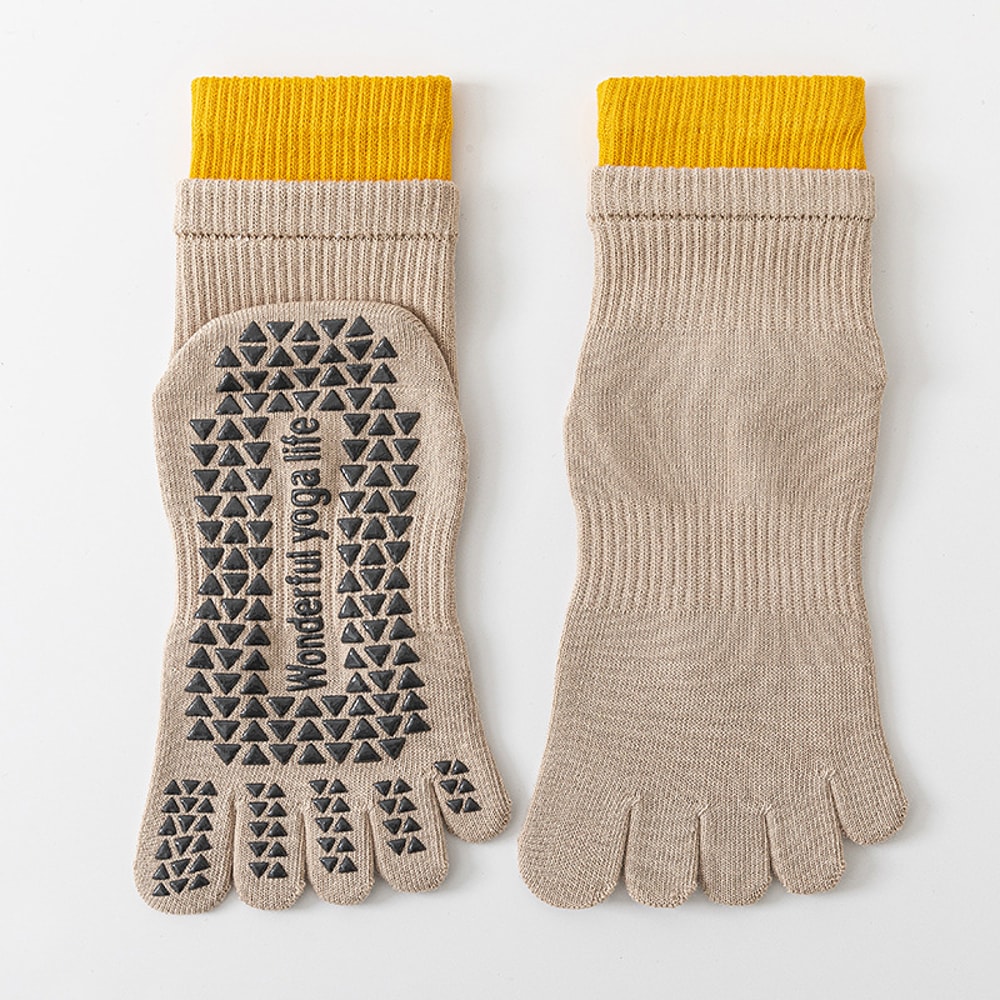 Professional Five Toes Yoga Socks Womens Breathable NonSlip Cotton Pilates Workout Socks 10