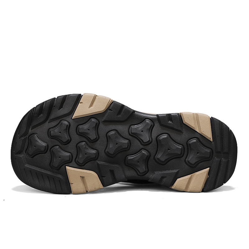 Mens Genuine Leather Summer Sandals Breathable Outdoor Fashion Flats  Antiskid Beach Shoes 4