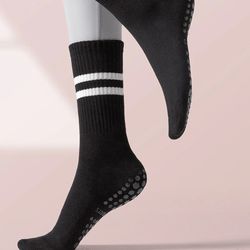 non slip pilates socks with grips for women, breathable yoga & barre socks for secure movement