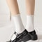 Breathable Ruffle Socks For Women Middle Tube Short Ankle Black White Set For Spring And Autumn We 1