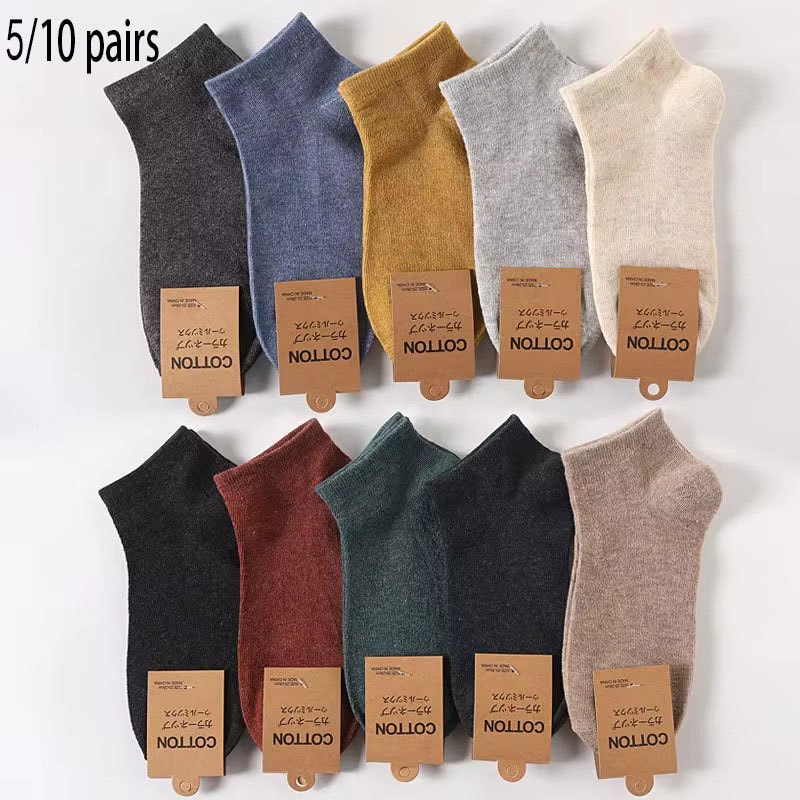 High Quality Cotton Men Socks Pack Lightweight Breathable Sock Set Durable Black Ankle Short Socks 0