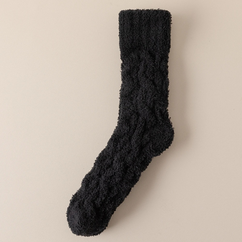Mens Thick Warm Winter Socks HighQuality Coral Fleece Thermal Cozy Middle Tube Fluffy Sleeping Sock 6