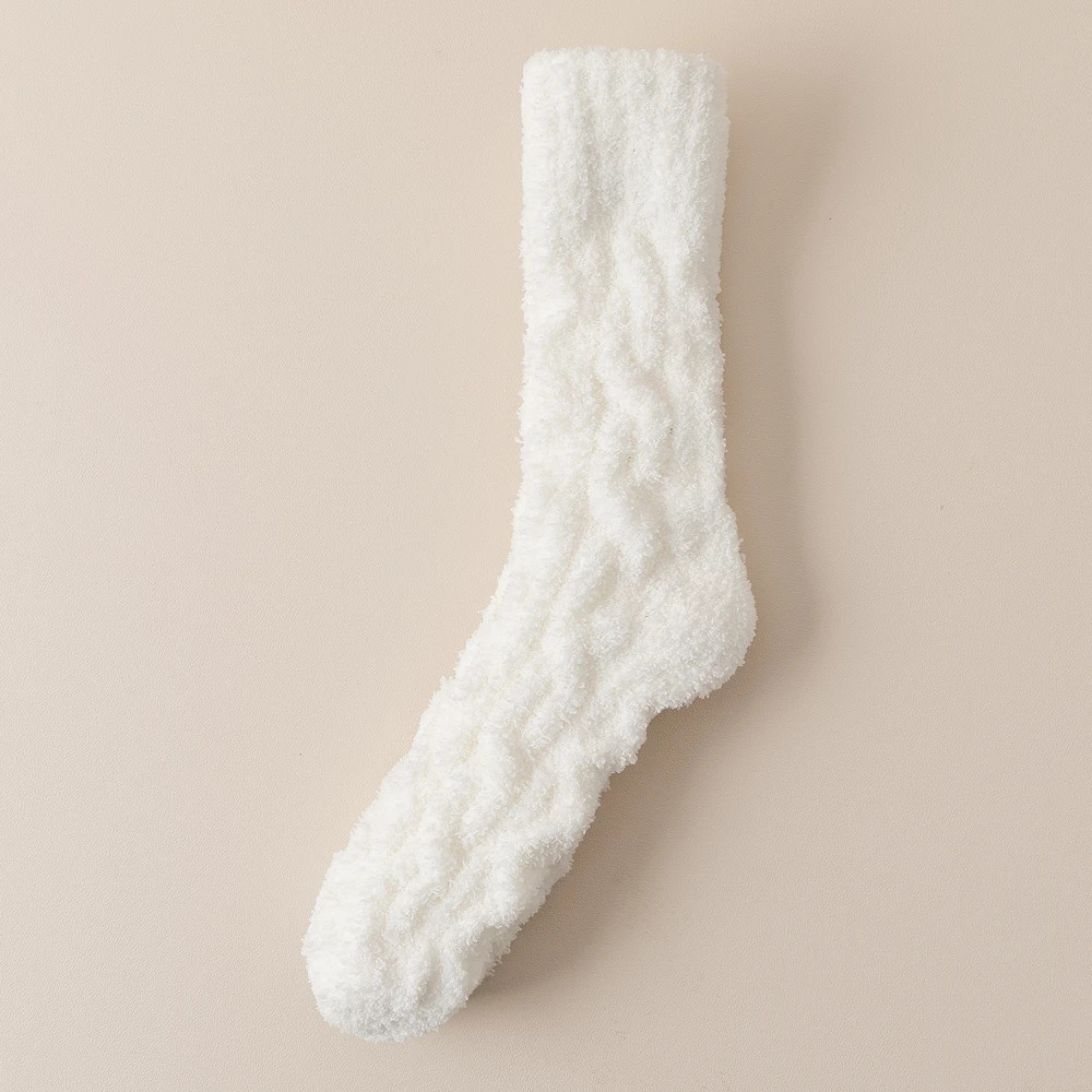 Mens Thick Warm Winter Socks HighQuality Coral Fleece Thermal Cozy Middle Tube Fluffy Sleeping Sock 7