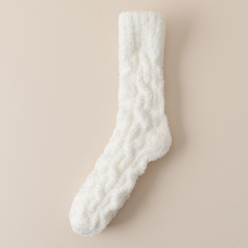 Mens Thick Warm Winter Socks HighQuality Coral Fleece Thermal Cozy Middle Tube Fluffy Sleeping Sock 7