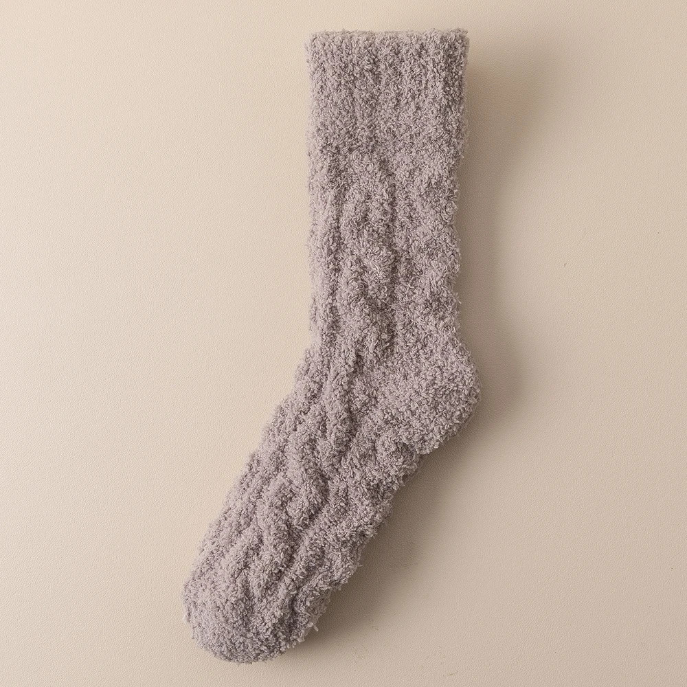 Mens Thick Warm Winter Socks HighQuality Coral Fleece Thermal Cozy Middle Tube Fluffy Sleeping Sock 10