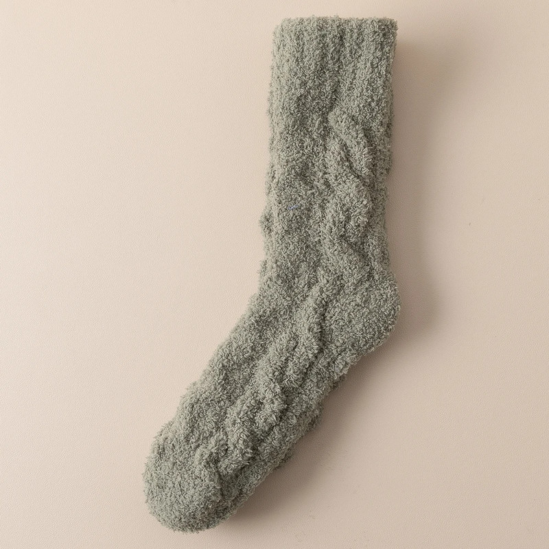 Mens Thick Warm Winter Socks HighQuality Coral Fleece Thermal Cozy Middle Tube Fluffy Sleeping Sock 11