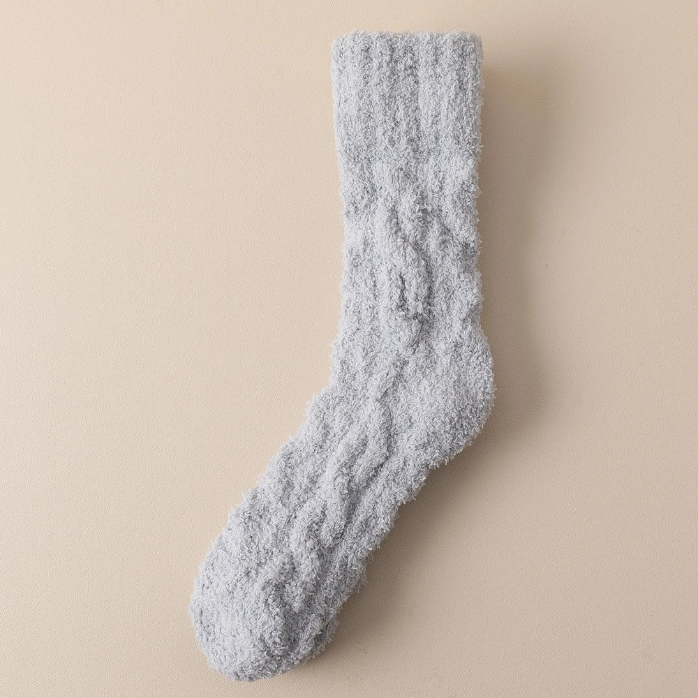 Mens Thick Warm Winter Socks HighQuality Coral Fleece Thermal Cozy Middle Tube Fluffy Sleeping Sock 12