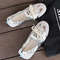 Fashionable And Versatile Womens Summer Casual Ballet Shoes Lightweight White Trainer Flats In Smal 3