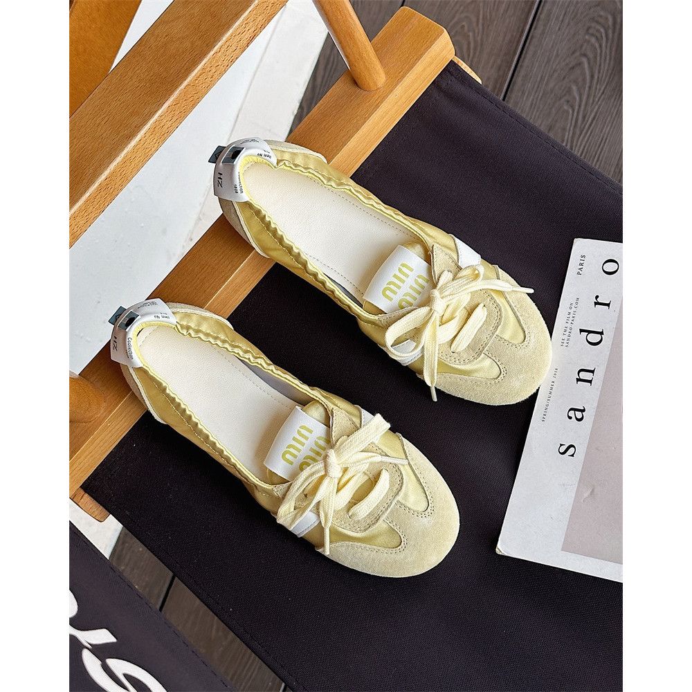 Fashionable And Versatile Womens Summer Casual Ballet Shoes Lightweight White Trainer Flats In Smal 7