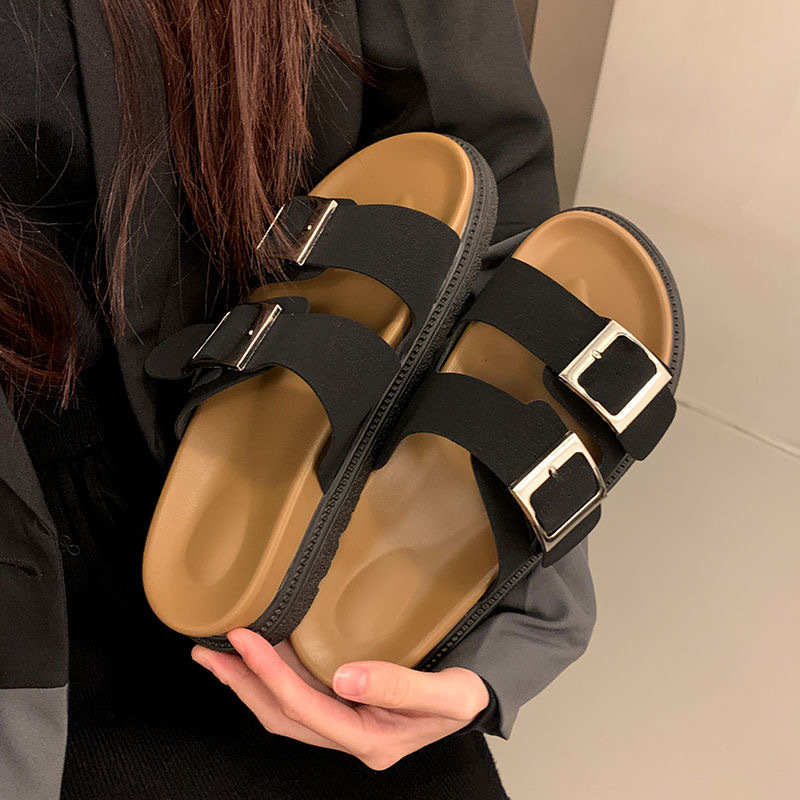 Summer Cork Sandals Classic Open Toe Flat Slippers With Soft Thick Sole For Beach Casual Wear 3