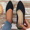 Casual Women Flats Pointed Toe Slip-On Shoes, Solid Color Breathable Loafers for Work and Daily Wear