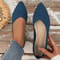 Casual Women Flats Pointed Toe Slip-On Shoes, Solid Color Breathable Loafers for Work and Daily Wear