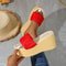 Wedges Slippers for Women, Summer Platform Sandals with Chunky Golden Round Head and Thick Sole Comfort