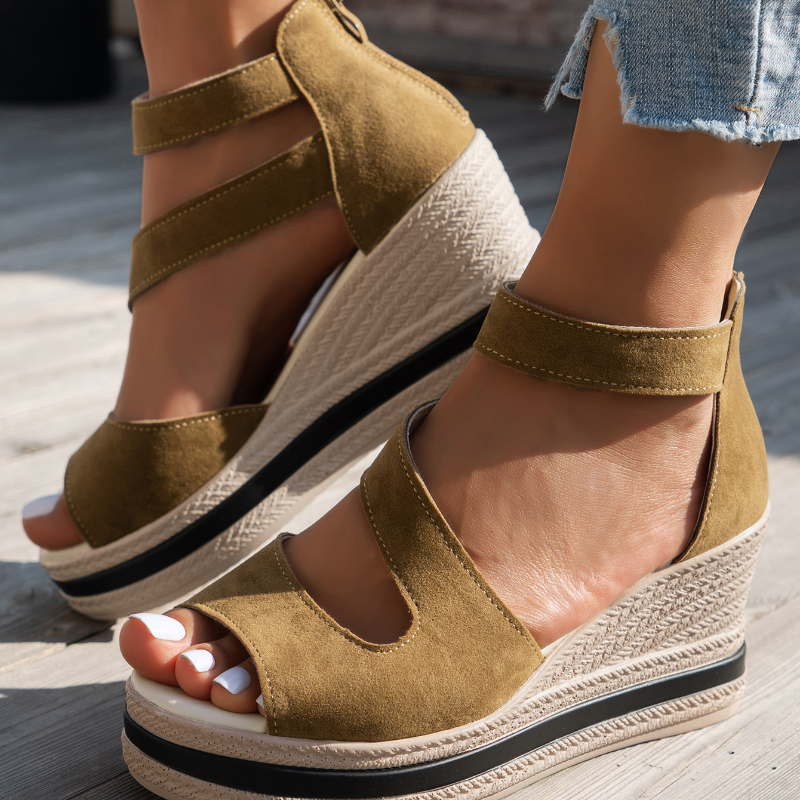 Open Toe Platform Wedge Sandals For Women Casual Zipper Fish Mouth Shoes Lightweight Non Slip Desig 2