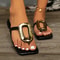 Luxury Women Flat Sandals Metal Decorate Fashion Slippers Summer Beach Slides Outdoor Female Flip F 2